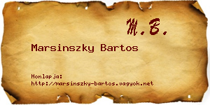 Marsinszky Bartos névjegykártya